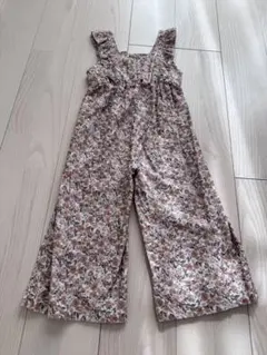 バースデー♡ 花柄　サロペット・オールインワン　110センチ