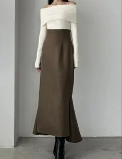 新品未使用タグ付き　ルエレ　タイトスカート ブラウン