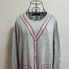 メルシーボークー（1）カーディガン/ライトグレー/ロング/クルーネック/長袖のサムネイル