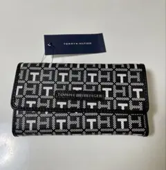 TOMMY HILFIGER 三つ折り財布 ブラック/ホワイト　☆新品☆