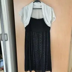 ワンピース 黒　ドレス カーディガン　セット　アンタイトル S