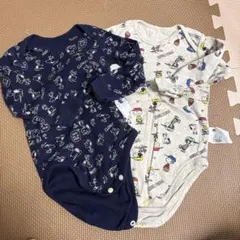 スヌーピー ロンパース ボディ肌着80 2枚セット