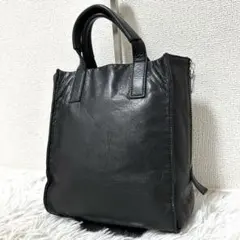 【現行✨美品/オールレザー】アニアリ　ミニトートバッグ　ブラック　男女兼用　人気