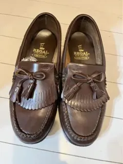 REGAL フリンジ付きローファー ブラウン　23.5