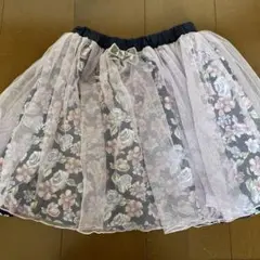 フラワープリント チュールスカート