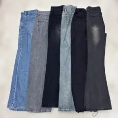 美品　ユニクロ　DAZY他デニムフレアパンツ6本セット　S XS サイズ