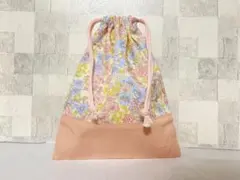 花柄　巾着袋/給食袋