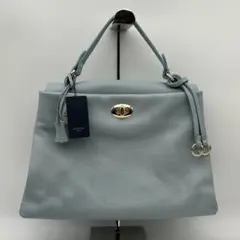 アッシュエレン Genuine Leather トートバッグ 水色 新品未使用