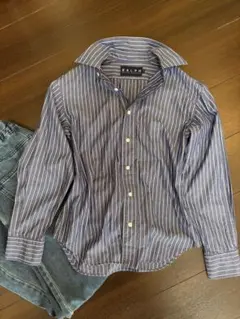 Ralph Lauren ネイビー ストライプ 長袖シャツ