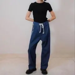 f AKIO ラインデニムパンツ