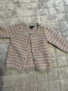 ベビー用 ピンクとグレーのカーディガン