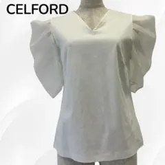 【人気】CELFORD セルフォード パフスリーブ トップス シアー袖 36