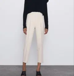 【ZARA】ハイウエスト　テーパードパンツ　L size