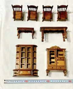 M*r様 ミニチュア家具8点セット 昭和レトロ 木製 洋風アンティーク【入手困難
