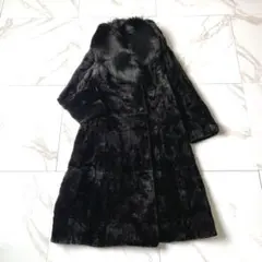 ROTINY FUR✨毛皮　リアルファー　ロングコート　レザーベルト　光沢　希少 ROTINY FUR✨毛皮 リアルファー ロングコート レザーベルト 光沢