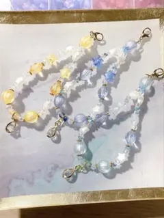 星降るビーズストラップ 3個セット