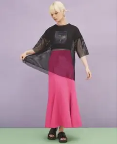 【未使用】PNUS プニュズ　メッシュTシャツ　黒のサムネイル