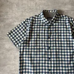 【ブロックチェック】patagonia半袖シャツ古着　アウトドア　ゆるだぼL.