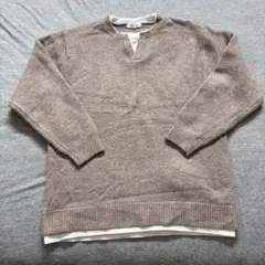 GLOBAL WORK ベージュ Vネック セーター M