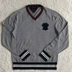 Tommy Hilfiger ニット ロゴ ボーダー Vネック BA49