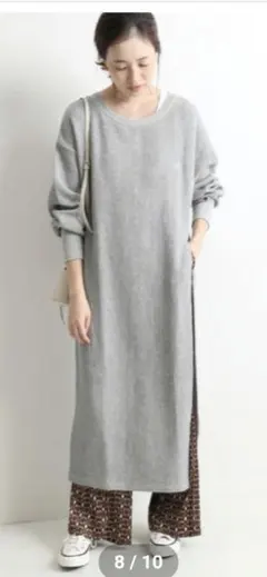 美品 スローブイエナ×チャンピオン　スリットワンピース ブラウン