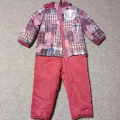 美品　AMPERSAND 　キッズ　スキーウェア 赤 チェック柄　90　子供