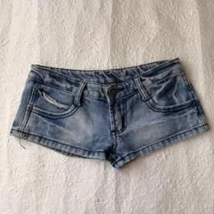 平成ギャルY2Kデニムショートパンツ ライトブルー 1980