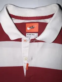 NIKE THE NIKE POLO ボーダーポロシャツ M レッド×ホワイト