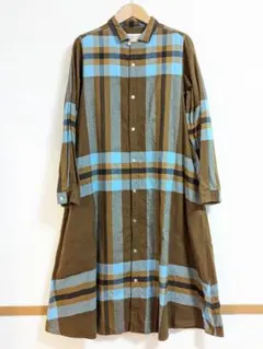 美品 ビームス ビッグタータンチェックのロングワンピース