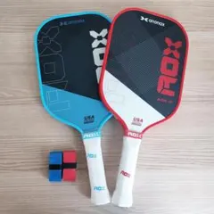ピックルボール パドル セット ARRONAX カーボン加工の摩擦面 青 赤