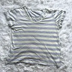 エディーバウアー ボーダーTシャツ 黄色 グレー 綿100% 半袖 カットソー