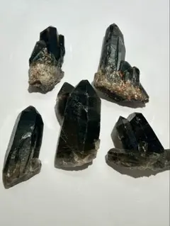 【魔除け】◆天然モリオン 黒水晶原石　5koセット