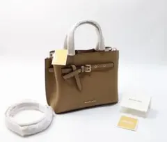新品 マイケルコース EMILIA ペブルレザー サッチェル バッグ Husk