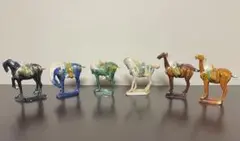 「唐三彩」　陶器　馬の置物6体セット　中国　洛陽