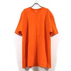 新品 スーパー ビッグTシャツ 半袖 無地 メンズ オレンジ 3XL