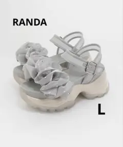 RANDA ボリュームフリルスポーツ サンダル ブルー　L 訳ありのサムネイル
