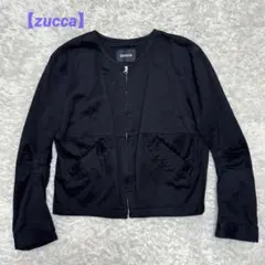 【zucca】ズッカ ノーカラーブルゾン フロントジップ コットン M日本製のサムネイル