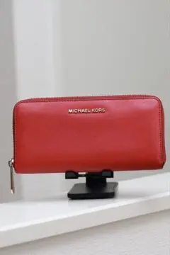 MICHAEL KORS ラウンド長財布 レッド