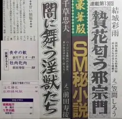 絶版】別冊ファン77.12 千草忠夫 団鬼六 　　　　前田寿安 楡畑雄二 林月光 絶版】秘小説86年2月 千草忠夫 結城彩雨 前田寿按 楡畑雄二 椋陽児