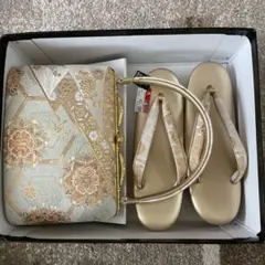 キンワシ印　高級和装用バッグ・草履セット 草履バッグセット 振袖 金鷲 成人式 結婚式 和装 M・L・LL・3L