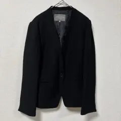 UNITED ARROWS ノーカラージャケット　黒　38 冠婚葬祭　ビジネスのサムネイル
