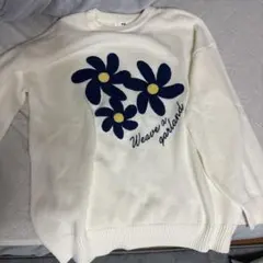 WEGO フラワーモチーフ ニット ホワイト F