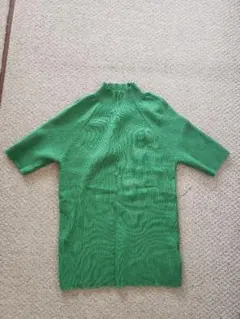 SENSE OF PLACE　アーバンリサーチ グリーン リブ　ニット 半袖