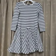 Be Be* 長袖ストライプワンピース　130cm