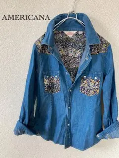 AMERICANA 花柄　デニム　長袖シャツ　こなれ感　小花　ダンガリーのサムネイル