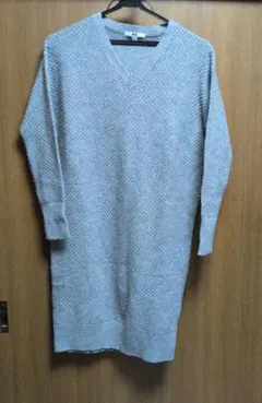 UNIQLO ライトグレー　 ロングニットセーター・ワンピース