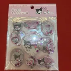 マイメロディ＆クロミ　リボン　ぷっくりキラキラシール【2シート】【正規品】