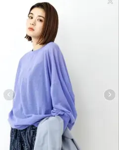 ADAM ET ROPE'麻調 ルーズ シアー サマーニット ビッグプルオーバー