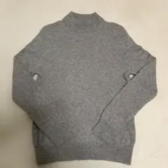ユニクロ　カシミヤ100％モックネックセーター【S】グレー