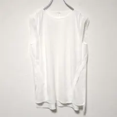 【美品】ボッシュ シフォン切替 ノースリーブカットソー 白 38 M 綺麗めのサムネイル